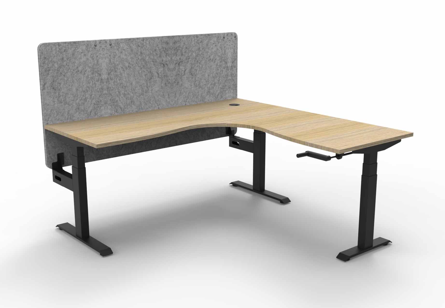 Boost Crank Manual Sit-Stand Corner Workstation-with Eco Screen